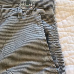 Casual ankle pants in blue stripe